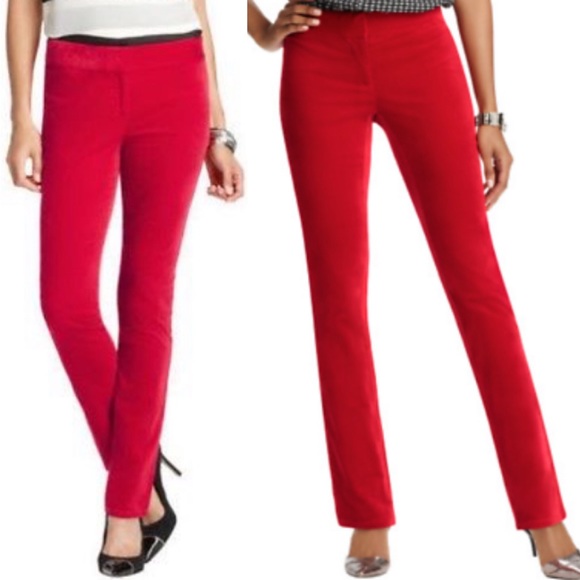 LOFT Pants - Ann Taylor Loft Red Velvet Pants 8P